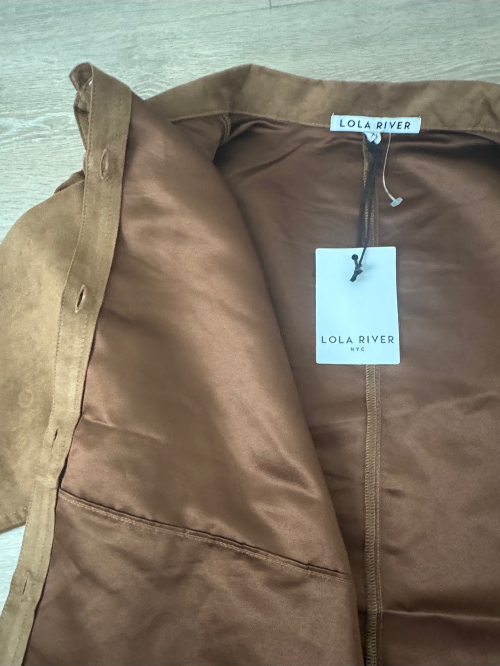 NWT- Women's Brown Suede Button-Front Faux Suede Jacket/Blouse/Button down shirt - Picture 9 of 15